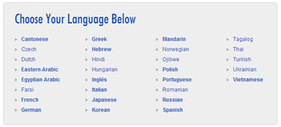 Choose from a Number of Languages