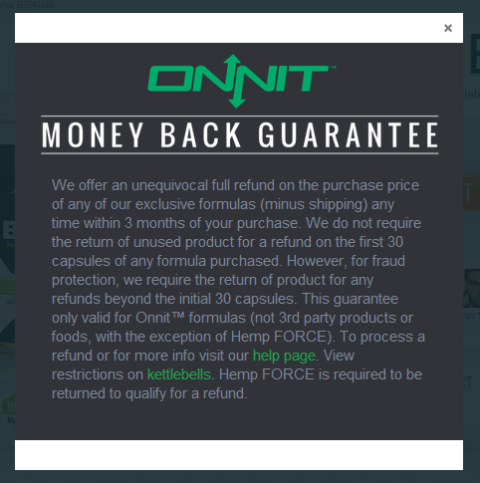Onnit Labs Money Back Guarantee