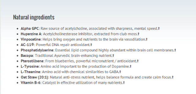 Breakdown of Alpha Brain Ingredients